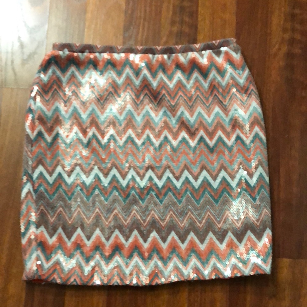 Maude sequins chevron mini skirt small